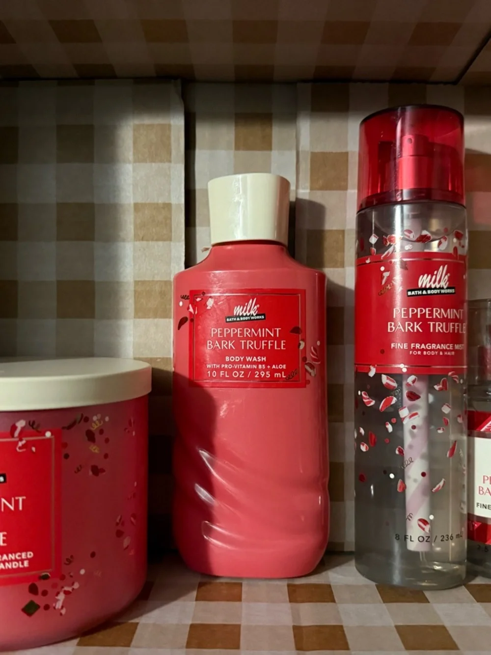 Milk Bath & Body Works Peppermint Bark Truffle Set - Red